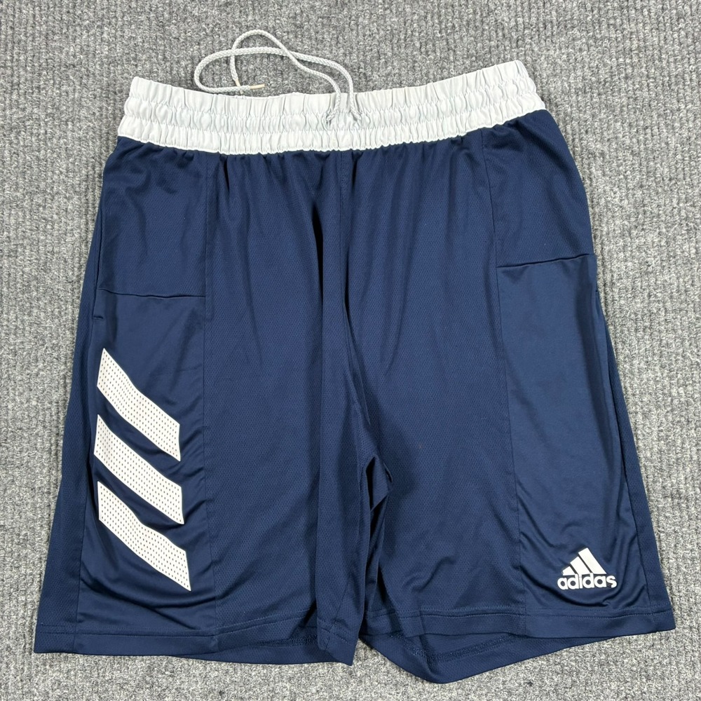 Adidas Basketball Club Mens Athletic Shorts XL Navy Pull On Drawstring Stretch